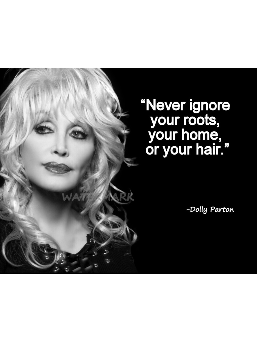 DOLLY PARTON QUOTE  NEVER IGNORE YOUR ROOTS YOUR HOME PUBLICITY PHOTO 8X10